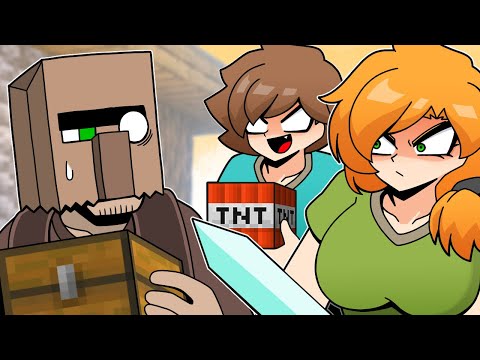 스티브&알렉스 VS 주민 - Steve & Alex vs Villager | Minecraft anime