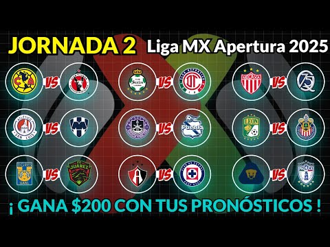 PRONÓSTICOS para la JORNADA 2 Liga MX APERTURA 2025