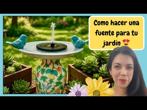 Como hacer una fuente con cosas recicladas para el jardin, bebedero de aves y polinizadores
