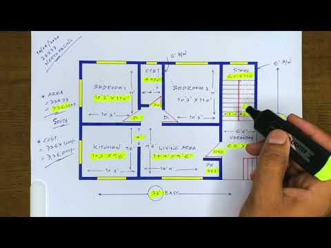 22x33 Ghar Ka Map | 22x33 House Map Design | 22x33 Home Plan Design | 22x33 Makan Ka Naksha