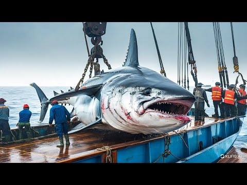 Behind the scenes of giant fishing - Hundreds of tons of tuna caught at sea by long line fishing