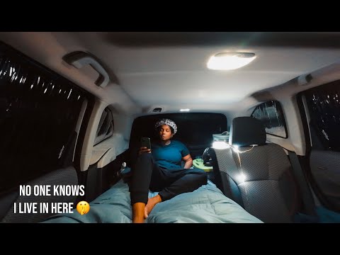 Living In A Subaru||Stealth Camping In A Parking Garage|No One Suspects A Thing ￼