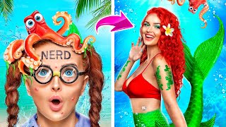 J'ai été adoptée par une famille de sirènes ! Transformation d'une sirène dans la vraie vie !