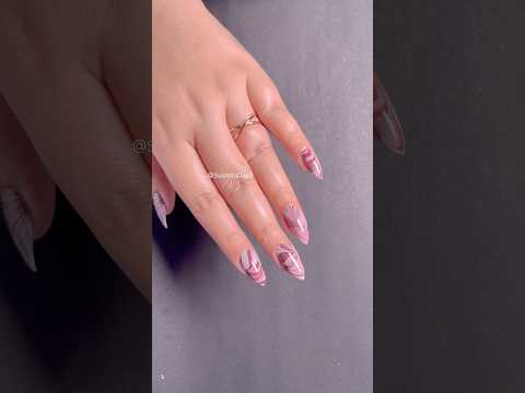 Easy water marble nail art for beginners at home🌼🏡 #shorts #nailart #naildesign #youtubeshorts