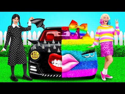 Coche Arcoiris vs Coche Negro Desafío | Situaciones Divertidas por 4Teen Challenge