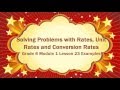 Unit Rates and Constant Speed Problems