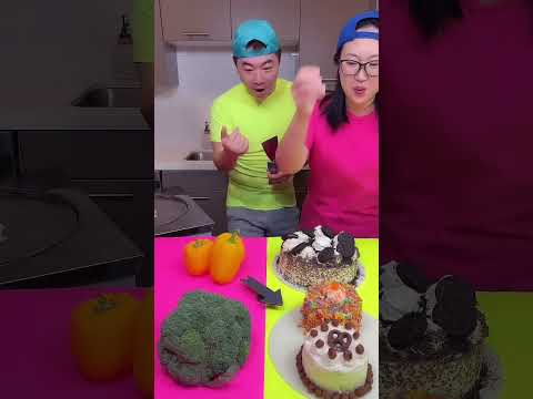 Ice cream challenge！Cake vs vegetables 🍰ice cream #food #funny #shorts