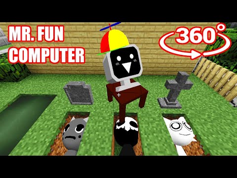 360° VR. MR FUN COMPUTER (INCREDIBOX SPRUNKI) SECRET GRAVE  in Minecraft!