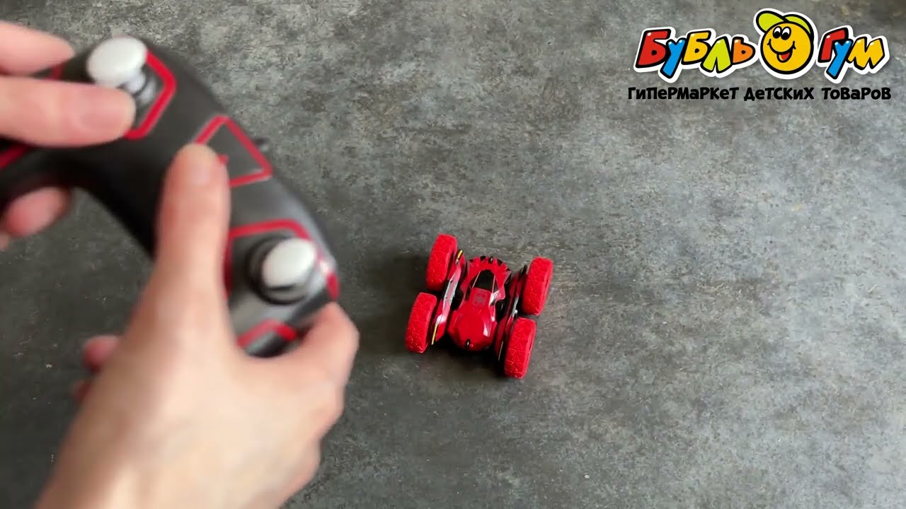 Автомобиль-перевертыш 4WD р/у трюковой красный - видео Автомобиль-перевертыш 4WD р/у трюковой красный - видео