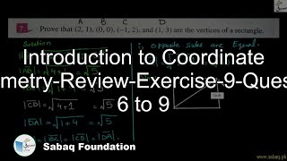 Introduction to Coordinate Geometry-Review-Exercise-9-Question 6 to 9