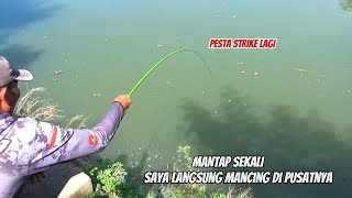 INI BARU PESTA STRIKE !! Mancing langsung di pusat ikan nya