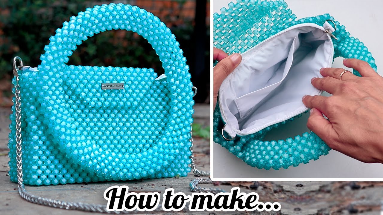 DIY ZIP CRYSTAL BEADED PURSE BAG ❤ Popular Design Pearl Bag Tutorial