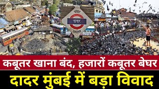 मुंबई के दादर में कबूतर खाना बंद होने पर हुआ विवाद|Kabutar Khana|Dadar Mumbai Live news 