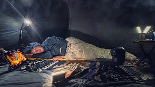 I CAMPED ALONE BY A HIDDEN LAKE • SURROUNDED BY MOUNTAINS AND SILENCE • ASMR NATURE SOUNDS