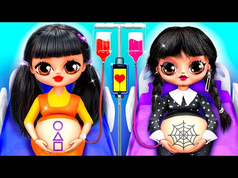Boneka Squid Game & Wednesday Menjadi Ibu! Kreasi Boneka LOL OMG