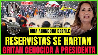 🛑RESERVISTAS BUSCAN SACAR A DINA BOLUARTE DE LA GRAN PARADA MILITAR ¡¡GRITAN FUERA DINA!!