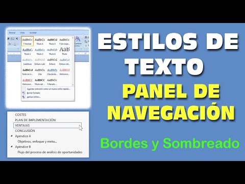 Tutorial Word Estilos de texto Panel navegacion Bordes y Sombreado Curso Word Adultos Parte 8