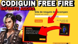 SAIU novos codiguinhos Infinitos Agora 🎉 COMO RESGATAR Codiguin Das novas SKINS Raras já ! #FREEFIRE