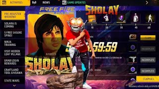 FREE FIRE × SHOLEY🔥 Free Rewards💀 | Free Fire Sholey Event | Free Fire New Event Today| Ff New Event