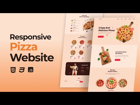 Responsive Pizza Website Design Using HTML CSS And JavaScript