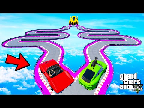 FRANKLIN TRIED TWO WAY CURVY RAMP PARKOUR CHALLENGE IN GTA 5 | SHINCHAN and CHOP