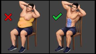 5 Simple but Perfect Chair Exercises to Burn Belly Fat and Side Fat | Beginner Friendly Fat Burn 🔥