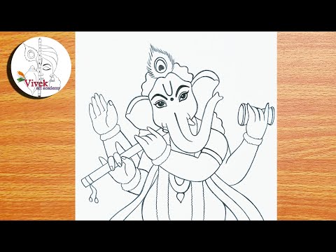 Lord Ganesha Drawing Easy and Step by Step | Ganpati Bappa Easy Drawing for Beginners