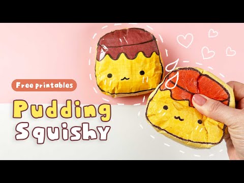 Fluffy Pudding Squishy 🍮 Tutorial + Free printables