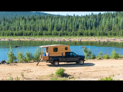 Lakeside Camping in my Hand-Built Truck Cabin