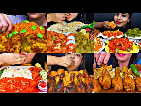 ASMR EATING SPICY CHICKEN CURRY, CHICKEN BIRYANI | BEST INDIAN FOOD MUKBANG |Foodie India|