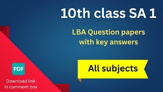 10th class all subject SA 1 Question Papers with Key Answer 2025 - 26 | Karnataka State syllabus