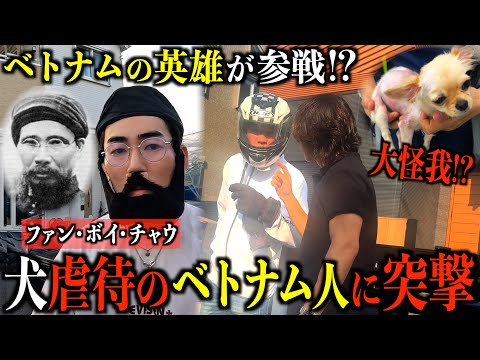 【警察出動】13匹の犬を虐待する違法外国人に''ベトナムの英雄''で突撃したらブチギレられたww