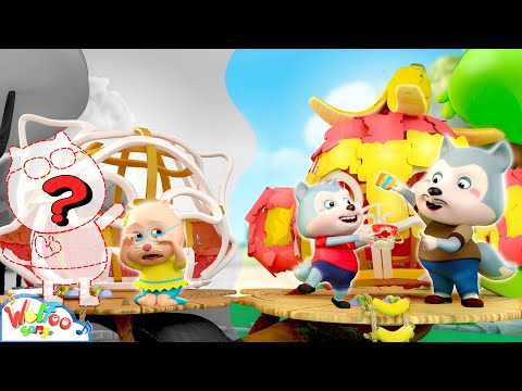 Building Treehouse! My Dad Here, Where is Your Dad Song - Imagine Family Song | Wolfoo Kids Songs