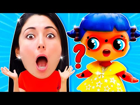 La pequeña Ladybug juega al fútbol. Video de juguetes para niñas.