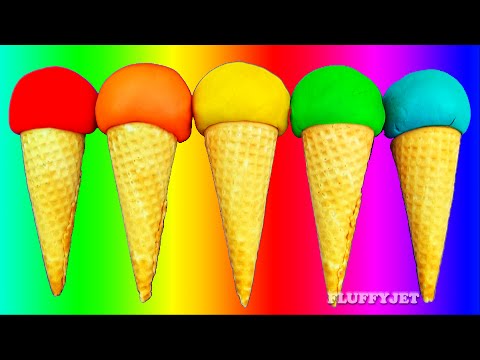 Learn Colors with Play Doh Ice Cream Cone Surprise Toys for Children Dora Minions Nemo Inside Out