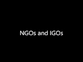 NGOs, IGOs, and Global Economics