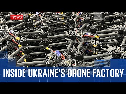 YouTube video thumbnail: Sky News Secures Exclusive Access Inside a Ukrainian Drone Factory