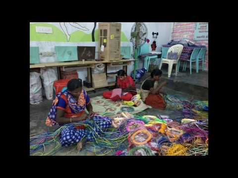 A self-help group for single mothers, “Thalir-LEED” has basket weaving activities during COVID-19 at “The New LEED”, Perungudi project, Chennai, 2020.