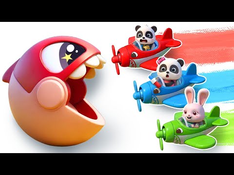 Colorful Shark Airplane | Airplane Flying Adventure | Nursery Rhymes & Kids Songs | BabyBus