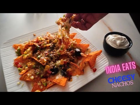 Cheesy Vegetable Nachos Recipe  | Loaded Nachos | Nachos With Sour Cream