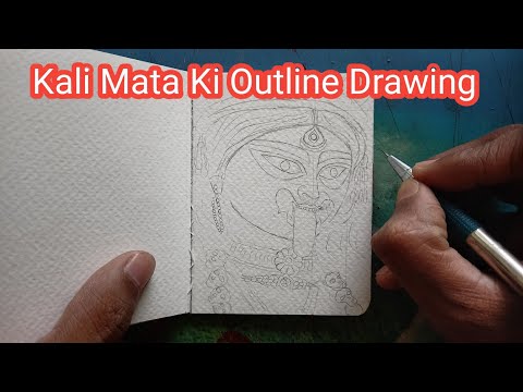 Mata Kali Ki Outline Face Drawing Tutorial //#drawing #outlinedrawing #miniature