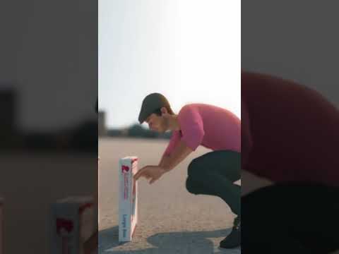 Domino's Pizza Box  | Big Domino effect 🍕#shorts