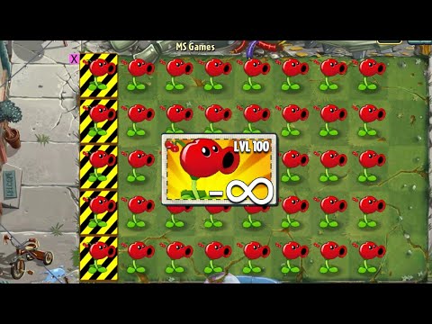 PvZ 2 Challenge - NEW PLANT ! Cherry Peashooter Level 100 Vs 5 Gargantuar Prime Zombies Level 30