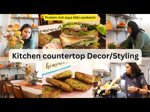 Protein Rich Soya Tikka Sandwich  / Kitchen Decor & styling - Fall Decor - open shelves styling