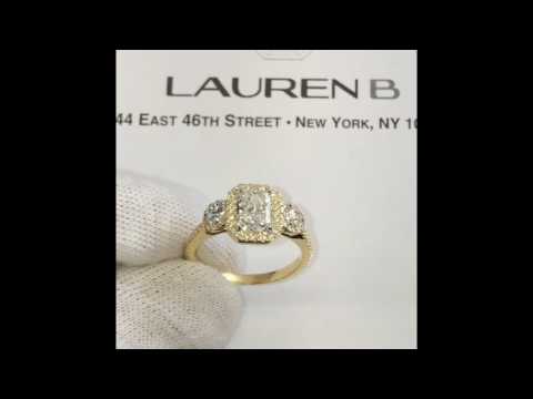 1.46 ct Radiant Cut Three-Stone Halo Ring