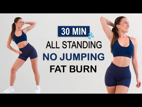 30 Min Intense Full Body Fat Burn | All Standing - No Jumping Workout | Sweaty HIIT Party, No Repeat