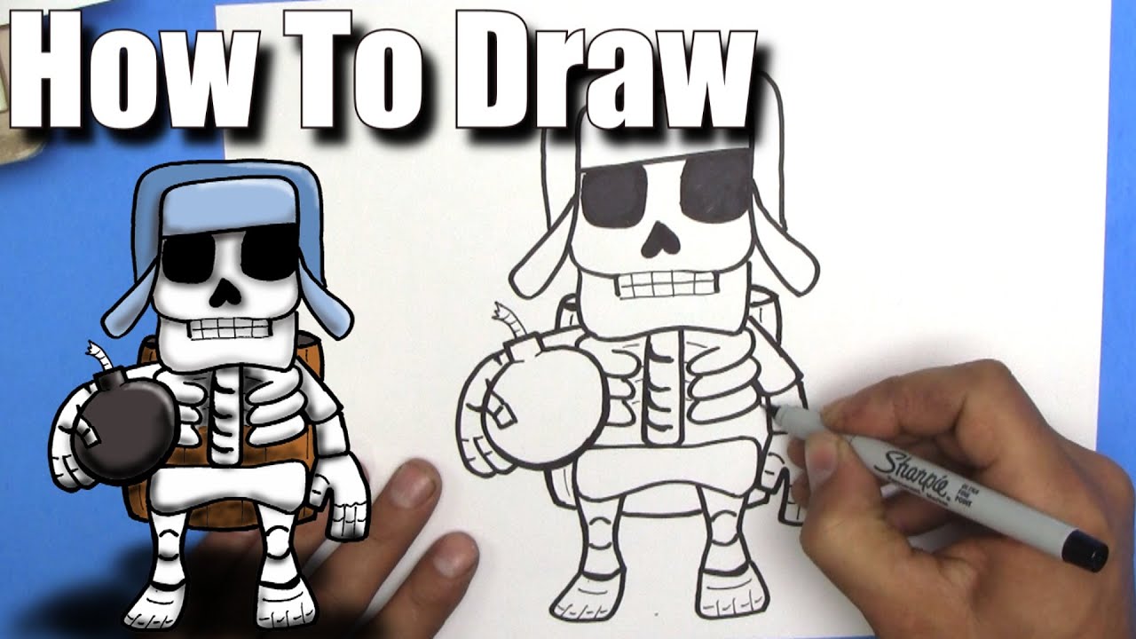 How To Draw a Giant Skeleton from Clash Royale - EASY Chibi - Step By Step - Kawaii - Kids Draw