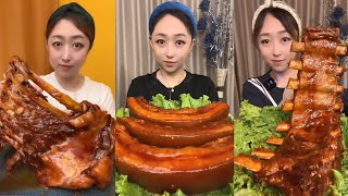 Mukbang #138: Eating roll  belly , braised pork belly, legs pork #mukbang #eatingshow #pork