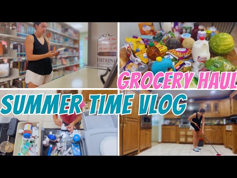 SUMMER DECLUTTER WITH ME! CLEAN ORGANIZE & DECORATE MY HOUSE + GROCERY HAUL FAMILY OF 5