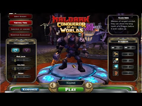 maldark conqueror of all worlds online video game
